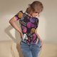 thumbnail image 3 of Balery Halloween Skeleton Body de cuello redondo de manga corta para mujer Tops de manga corta Tops básicos-Large, 3 of 7