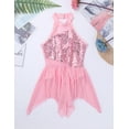 thumbnail image 3 of Alvivi Kids Girls Sequin Gymnastics Skirted Leotards Sleeveless Lyrical Ballet Dance Costume Dress Pink 8, 3 of 7