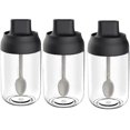 thumbnail image 1 of Kitchen Seasoning Containers 3 Pack Glass Spice Jars Container Transparent Sealed Storage Seaso, 1 of 5