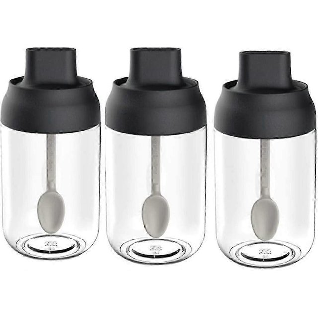 Kitchen Seasoning Containers 3 Pack Glass Spice Jars Container Transparent Sealed Storage Seaso
