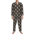 thumbnail image 3 of Naloa Cute Alpaca Men’s Pajamas Set - Long Sleeve Button Down Sleep Shirt and Pajama Bottoms Sleepwear Set-X-Large, 3 of 7