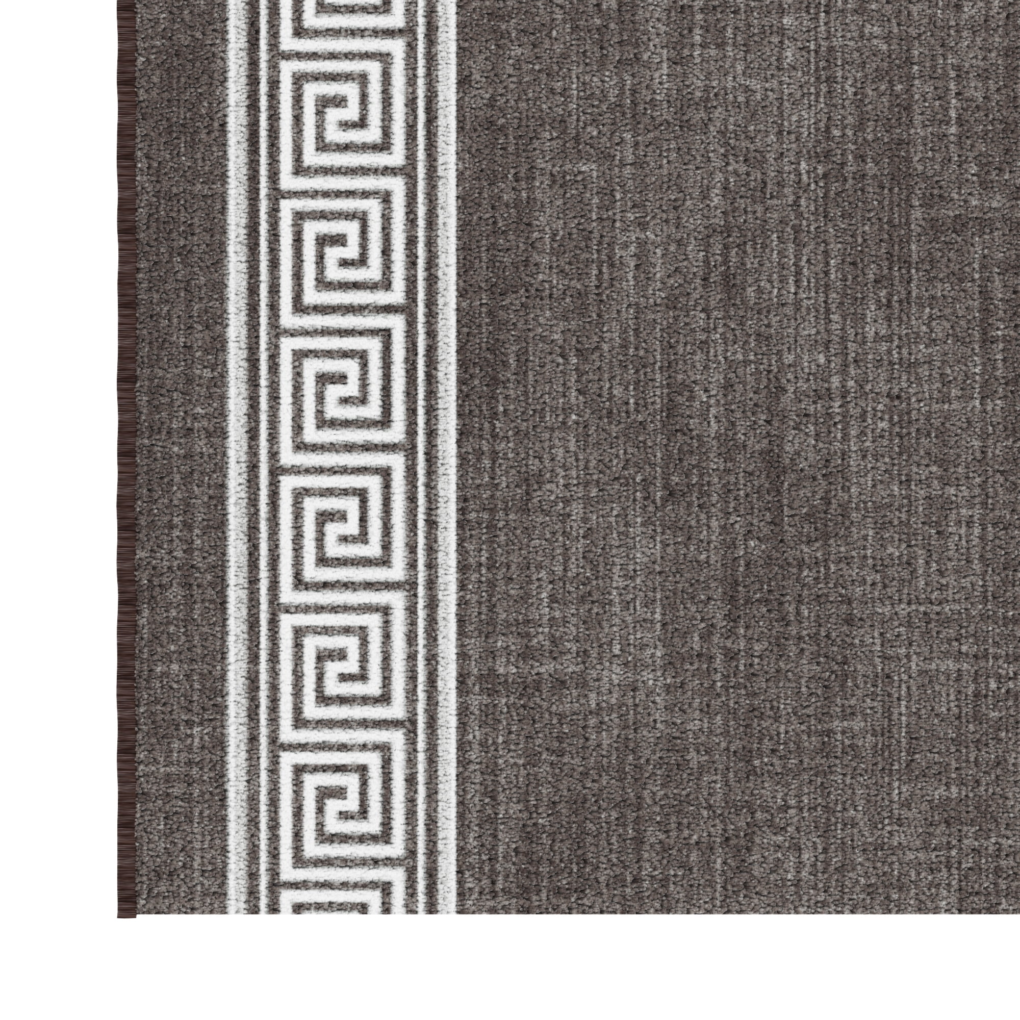 Ottomanson Aisle Runner Rug 2'7" x 15' Soft Non-Slip Indoor Rug, Greek Border Brown