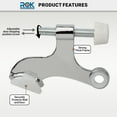thumbnail image 4 of 5 Pack Rok Hardware Heavy Duty Hinge Pin Door Stop, Chrome, 4 of 6