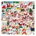 thumbnail image 1 of 100 pegatinas navideñas de invierno, vinilo impermeable, diseño de Papá Noel, copo de nieve, muñeco de nieve, para álbumes de recortes, portátiles, botellas de agua, sobres y tarjetas, 1 of 5