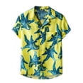 thumbnail image 1 of Camisas Para Hombre XXL Camisa informal con estampado de Hawaii, manga corta, moda de vacaciones, blusa para hombre (Black, XL), 1 of 3