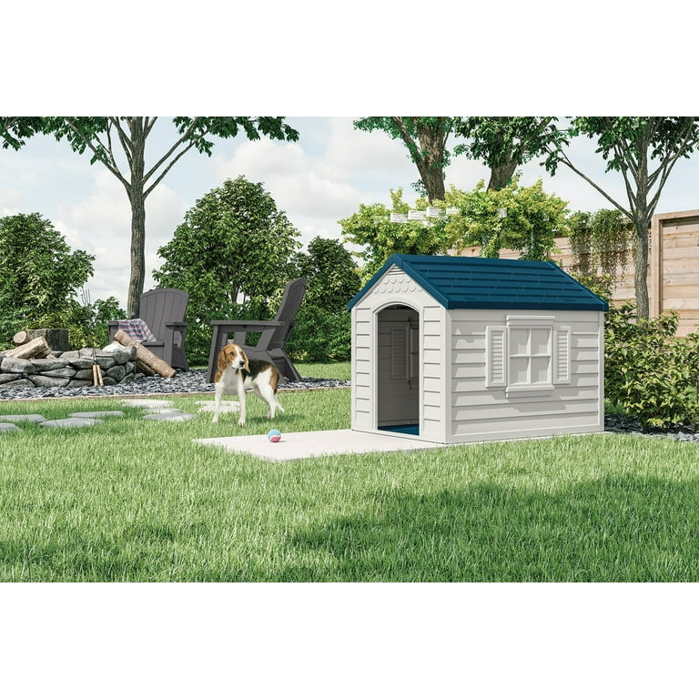 BOUSSAC DH250 Durable Resin Snap Together Dog House with Rem