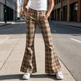 thumbnail image 2 of Glisme Little Girls Trousers Plaid Zip Front With Pockets Autumn Loose Fit Girls Flare Leg Pants Size 5-6 Years, 2 of 5