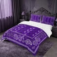 thumbnail image 3 of meiyoeat Purple Paisley Flowers Duvet Cover King For Kids,Vintage Boho Theme King Bedding For Men Women,Reversible,3pcs(No Comforter), 3 of 6