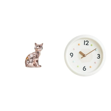 Carp Nettore Elegant Feline Sculpture Timepiece Modern Art Cat Figurine with Large Numerals Quiet photo Carp Nettore Elegant Feline Sculpture Timepiece Modern Art Cat Figurine with Large Numerals Quiet