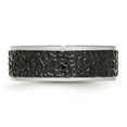 thumbnail image 3 of Auriga Fine Jewelry Stainless Steel Polished and Textured Black IP-plated 8 mm Band for Women Size 8.5, 3 of 6