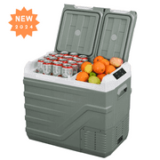 Alpicool CarRefrigerator, 12V Portable Fridge with Dual Zone and Independent Control, 12V / 24V DC Portable Freezer (-4℉ to 68℉) RV Compressor Fridge Electric Cooler for Outdoor Camping