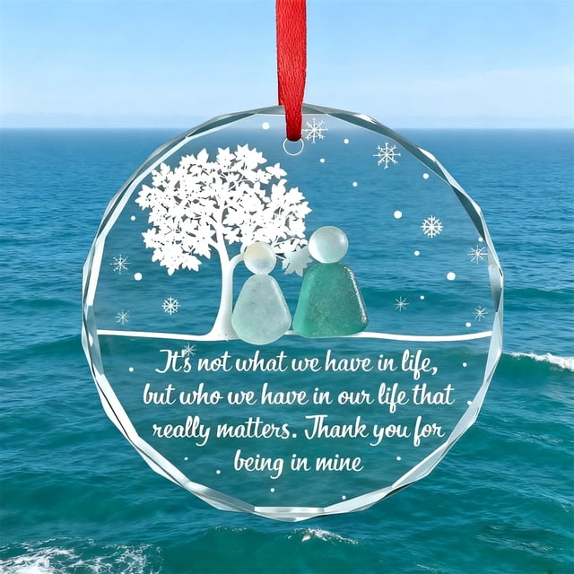 Colgante Navideño 2D de Acrílico con Forma de Cristal Marino | Adorno de Amistad | Diseño Único | Material Duradero | Regalo Significativo | Decoración Versátil | Recuerdo Inolvidable | 1 Artículo De