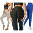 thumbnail image 4 of Leggings For Women Tummy Control Activewear Sportwear Yoga Pants - 3 Pack Black-Blue-Gray, Small, 4 of 4