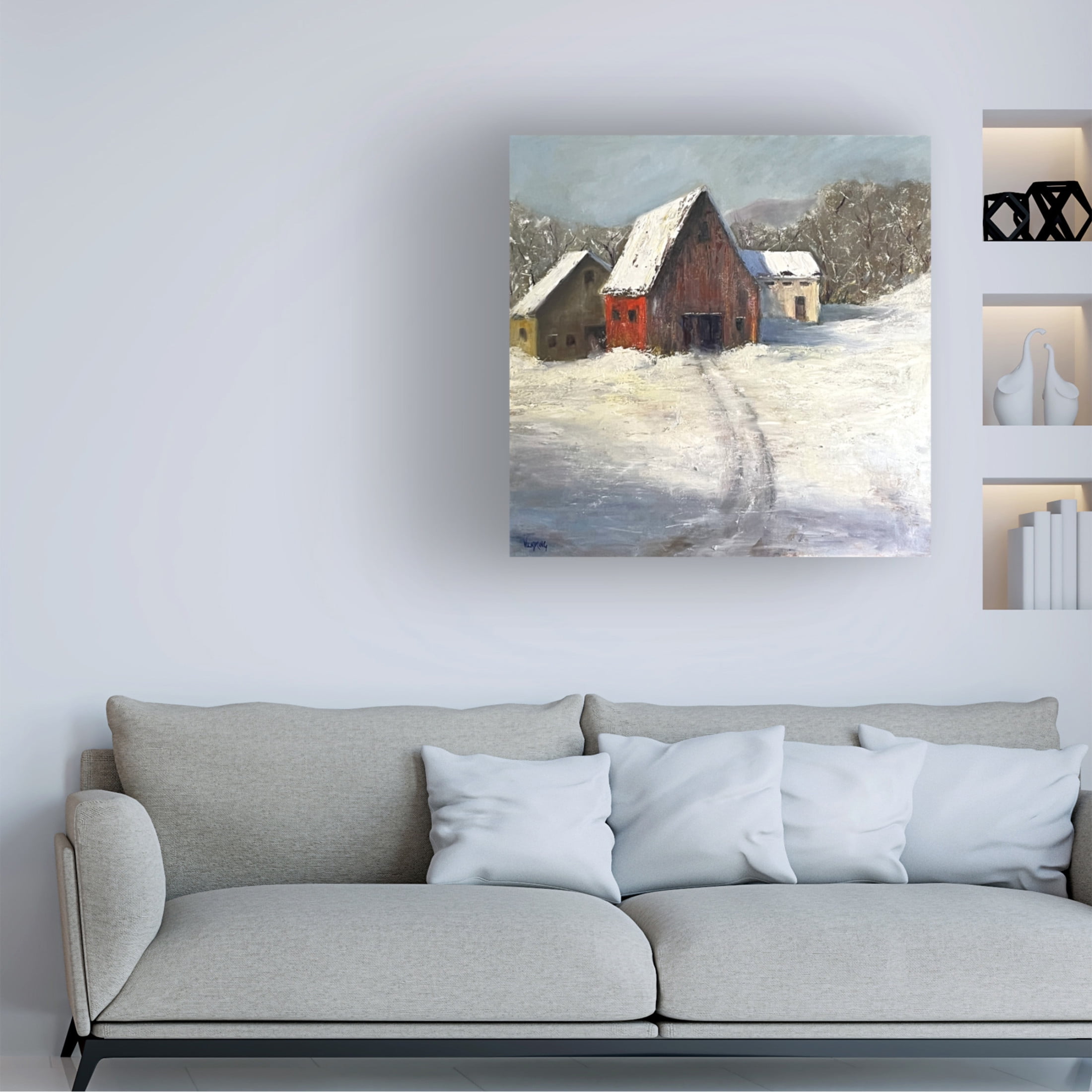 Trademark Fine Art Marilyn Wendling  Winter Homestead I Canvas Wall Art
