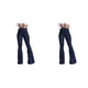 thumbnail image 3 of Jumpingount Pantalones vaqueros de pierna ancha para mujer, pantalones acampanados de cintura alta, pantalones elásticos de primavera con correa Azul SG 2piezas, 3 of 6