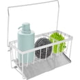 thumbnail image 1 of Qenwkxz Sink Caddy Organizer Stainless Steel Sponge Holder with Drain Tray Kitchen Sponge Sink Rack with Removable Rag Holder and Dividers Rustproof Sink Caddy Holder, 1 of 10