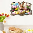 thumbnail image 4 of Easter Happy Wall Decoration 3D Effect Rabbit Wall Decoration Easter Egg Wall Stickers Large Rabbit Wall Stickers Cartoon Rabbit Wall Stickers Suitable For Children's Rooms Bathroom Wall Decals Wall, 4 of 4