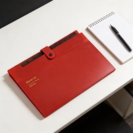 12 Compartment & Accordion 12.8×9.7 Inch Plastic Document Folder Large Capacity with Snap Button for File Storage