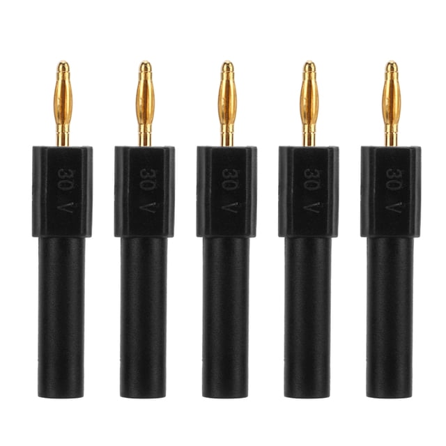 5Pcs Convert Banana Plug Strong Connectivity Good Conductivity 2mm to 4mm Conversion Banana PlugBlack