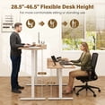 thumbnail image 2 of 63"x 24" Height Adjustable Sit Stand Computer Desk with 3 Memory Presets & Hanging Hooks, Electric Ergonomic Stand up Desk for Home Office, Natural, 2 of 8