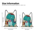 thumbnail image 2 of Lukts Cool Dino Playing Skateboard Pattern Drawstring Backpack Bag Sport Gym Sackpack,String Backpack Sport Bag Sack,Cinch Tote Gym Backpack-Medium, 2 of 6