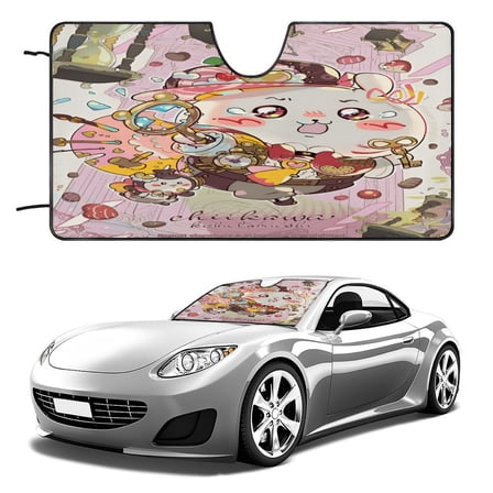 The Chiikawa car sunshade: UV-blocking, easy to use, durable, stylish—perfect for summer.130 x70cm（51x28in）