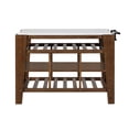 thumbnail image 4 of ACME Alaroa 3-Shelf Wooden Kitchen Island  in Marble and Rustic Brown, 4 of 4