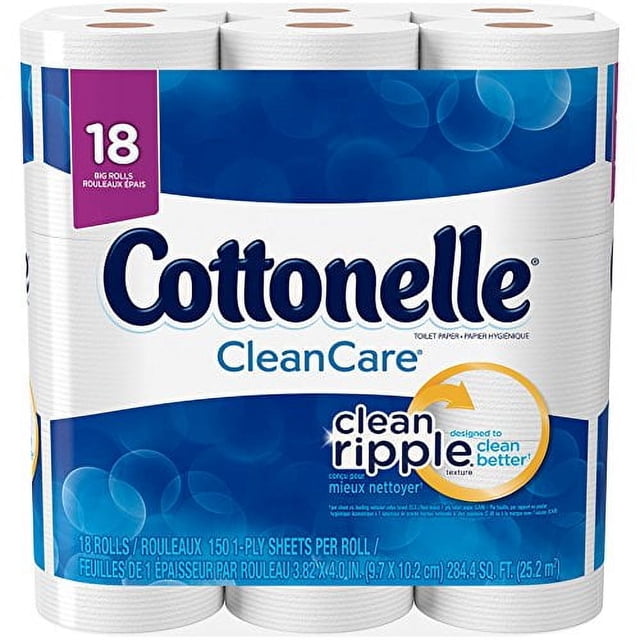 Papel Higiénico Cottonelle Clean Care 18 Rollos Grandes 150 Hojas