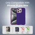 thumbnail image 3 of Compatible with iPhone 15 Pro Max Case, Heavy Duty Defender 3-Layer Rugged Shockproof Drop Protective Cover, Strong Durable Phone Case (Purple/Pink), 3 of 14