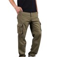 thumbnail image 3 of Aoochasliy Mens Jeans Men's Plus Size Pure Cotton Multi-pocket Wear-resistant Overalls Trousers, 3 of 6