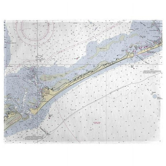 Betsy Drake PM228 14 x 18 in. Ocracoke Inlet, NC Nautical Map Place Mat - Set of 4