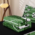 thumbnail image 5 of Homewish Boys Personalized Gifts Zipper Twin Comforter Sets with Fitted Sheet and 2 Pillowcases,Football Pattern Alphabet C Zipper Bedding Set For Kids,Black Reversible,4-Piece, 5 of 7