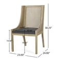 thumbnail image 4 of Christopher Knight Home Maurers Cane and Wood Upholstered Dining Chairs (Set of 2) by  Beige/ Natural, 4 of 5