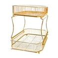 thumbnail image 2 of Soporte Desmontable para Verduras Gloria 2 Niveles Contenedor de Exhibición de Cosméticos Oro, 2 of 9