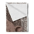 thumbnail image 2 of Animal Print Soft Flannel Fleece Blanket, Illustration of the Growling Grizzly Bear Head Sharp Teeth Animal Theme, Cozy Plush for Indoor and Outdoor Use, 50" x 70", Brown and White, by Ambesonne, 2 of 5