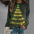 thumbnail image 2 of Feancey Women's Plus Size Long Sleeve Christmas Tops Novelty Xmas Tree Graphic Crewneck Sweatshirts Holiday Casual Loose Tunics Ladies Gifts Multicolor 5XL, 2 of 8