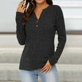 thumbnail image 2 of Afdoent Sweaters For Women Button Down Fall Long Sleeve Pullover Shirts Casual Tunic Tops Lightweight Soft Pullover Sweaters Fashion Trendy Clothes Classic, 2 of 7