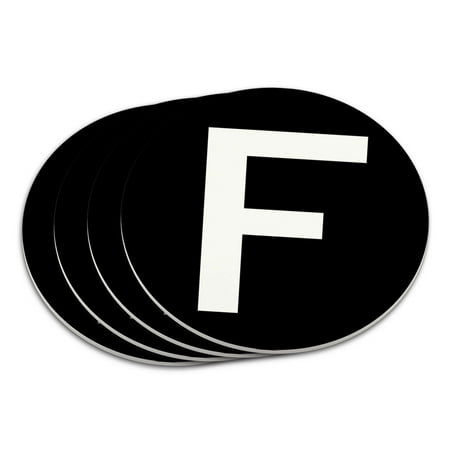 

Letter F Initial Black White Coaster Set