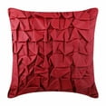 thumbnail image 1 of Pillow Covers, Decorative Red Designer Pillowcases 16x16 inch (40x40 cm), Faux Leather Cushion Cover, Solid Color, Knots, Textured, Leather, Modern Throw Pillow Covers - Rodeo Red, 1 of 2