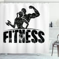 thumbnail image 1 of Ambesonne Fitness Shower Curtain, Grunge Strong Man Woman, 69"Wx84"L, Black and White, 1 of 3