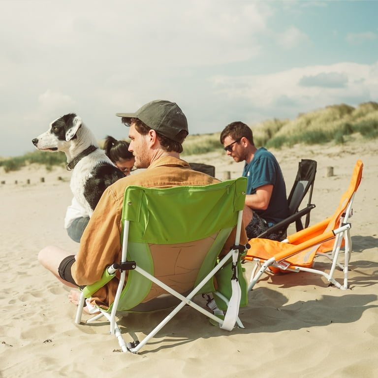 SunnyFeel Low Beach Chair Folding Camping Backpacking Chairs Mesh