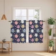 thumbnail image 2 of Easter Bunny Tier Curtains 54 Inch Length, Colorful Eggs Spring Leaves Daisy Navy Blue Cafe Short Curtains for Bathroom Over Sink, Small Kitchen Curtain Light Filtering Drapes 2 Panels 27.5"Wx54"L, 2 of 8