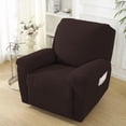thumbnail image 2 of NORTHERN BROTHERS Recliner Chair Covers, Stretchy Recliner Couch Covers, Lazy Boy Velvet Chair Covers, Sofa Cover (Chocolate Brown, 1 Seat), 2 of 7