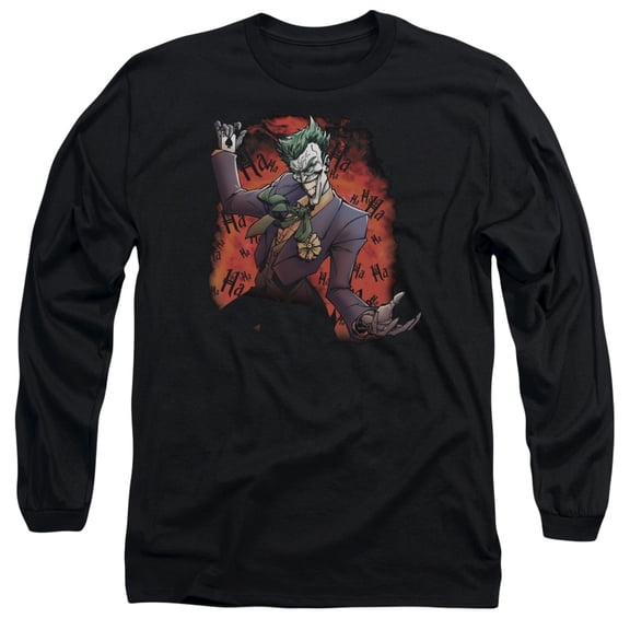 Batman Jokers Ave Long Sleeve T-Shirt Adult 18/1 Black