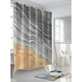 thumbnail image 5 of Grey Ombre Coastal Waterproof Fabric Shower Curtain, Summer Nautical Beach Ocean Seaside Shower Curtain for Bathroom Curtains Bathtubs Hotel Washable Shower Curtains with 12 Hooks Stall 48x72in, 5 of 6