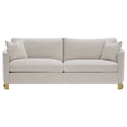 thumbnail image 3 of Corliss Upholstered Curved Track Arm Sofa Beige, 3 of 10