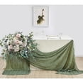 thumbnail image 7 of Ksopiavobs 2 Pack Cheesecloth Table Runner 35 x 118 Inches Gauze Table Runner 10Ft Boho Rustic Decorations for Wedding Decor Reception Bridal Shower Holiday Party, Sage Green, 7 of 7