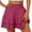 Hot Pink, variant on MIUOWANP Women's Summer Imitation Cotton Linen Solid High Waist Shorts with Flower Pleated Hem Casual Pants Shorts for Women Trendy Summer Elastic Waist