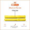 thumbnail image 4 of SGI Bedding 2 Piece 26X26 Shams Yellow Solid 600 Thread Count Standard Shams, 4 of 8