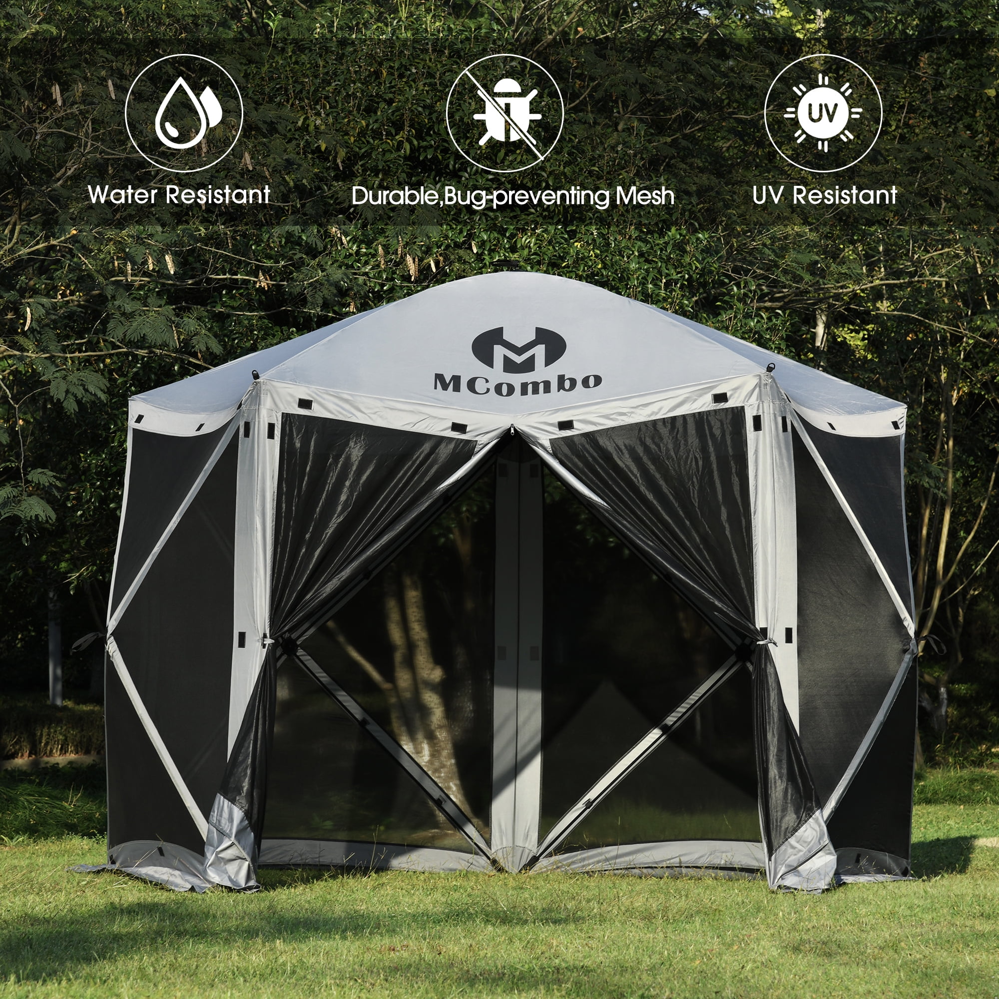 Mcombo 5-Sided Gazebo Portable Pop Up Tent Canopy, Shelter Hub Screen Tent for Outdoor Party (5-7 Persons), 1024-5PC